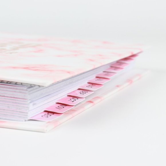 A5 Pink Marble Diary with Lock for Women, Notebook with Pen  ✨Pink Marble Design 2023 Spiral Planner (A5 Size)